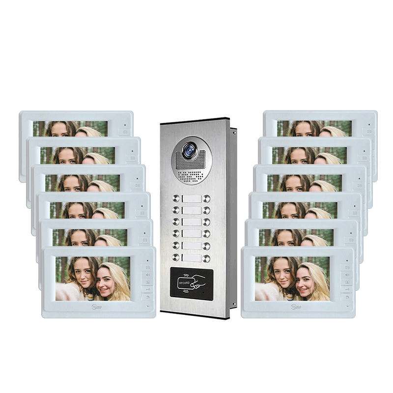 Anjielo Smart Home Video Intercom System for Apartment Buildings - RFID Camera & Monitor