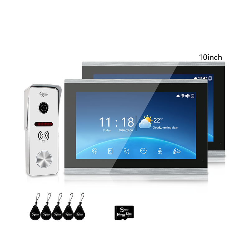 ANJIELO SMART 4-Wire Video Intercom: IP65 waterproof + infrared night vision + motion detection alerts + Tuya remote unlock + digital photo frame/background music – one device for whole-home security and smart living.