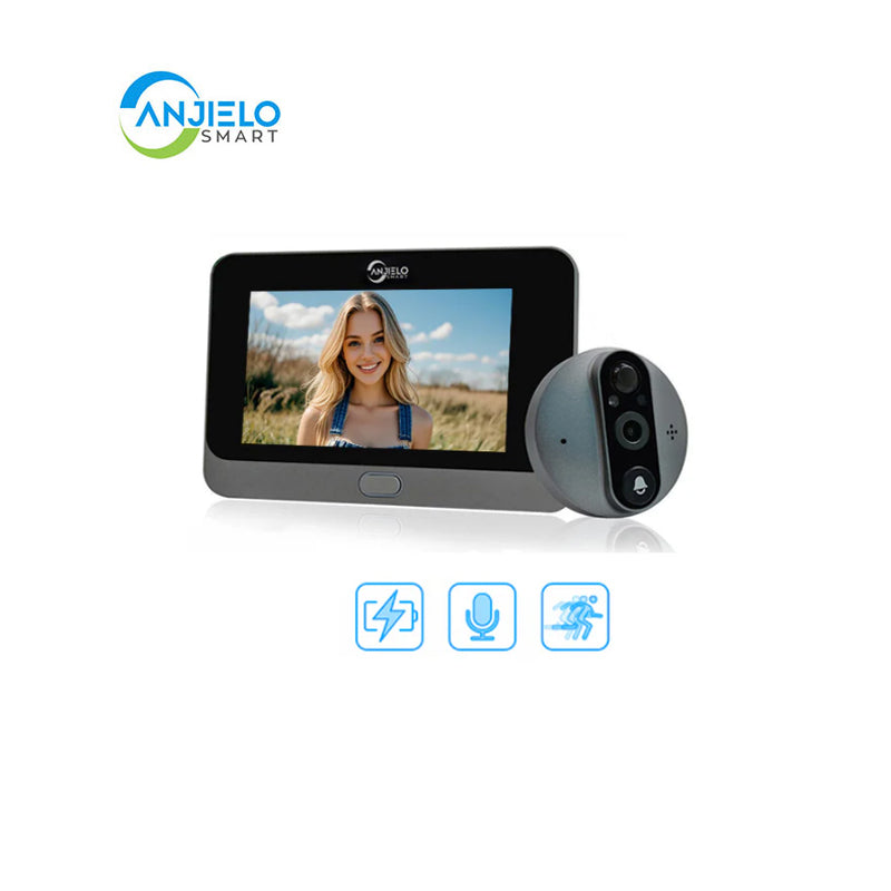 Anjielo Smart Home 1080P Cat's Eye Video Smart Doorbell Cat's Eye Tuya ...