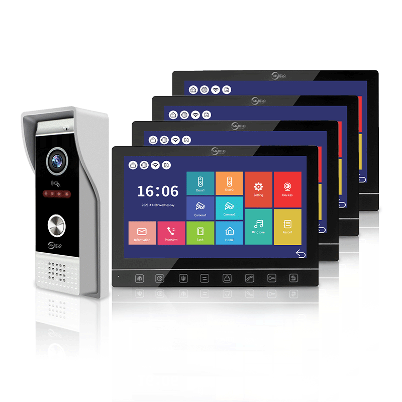 Anjielo Smart Home 10-Inch Touch Button Motion Detection Doorbell with Video Intercom for Villas & Homes