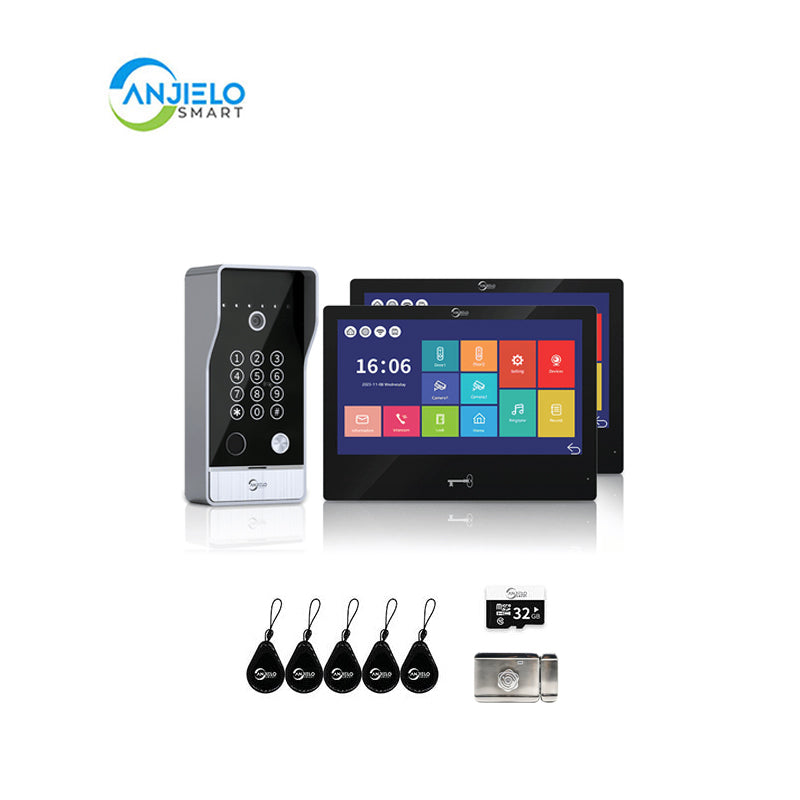 Anjielo 7-inch Smart Monitoring Video Doorbell Intercom System Waterproof Door Entry Intercom for Villas