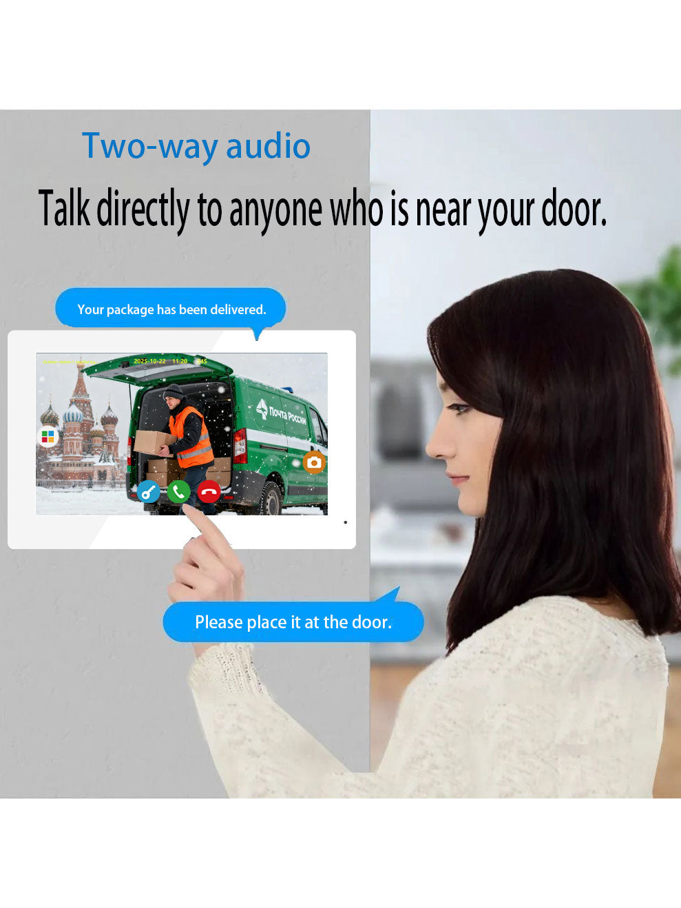 Anjielon Wired Video Doorbell Intercom System 10 Inch Full Touch Monitor 1080P Doorbell Camera,TUYA WiFi Smart Home Video Intercom Door Phone Kits IC Unlock for Villa Home 32G