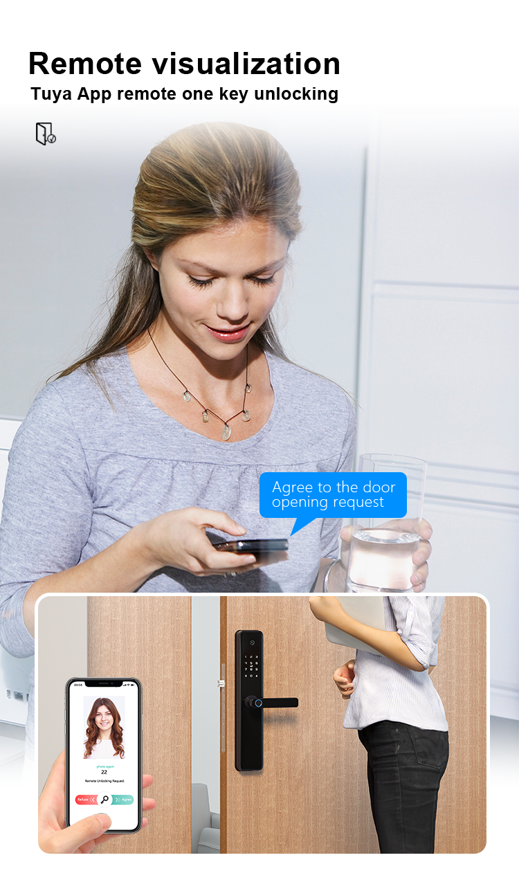 Anjielo Smart Home Wi-Fi Enabled Biometric Entry System Secure Smart Door Lock with Remote Accessibility in Various Languages
