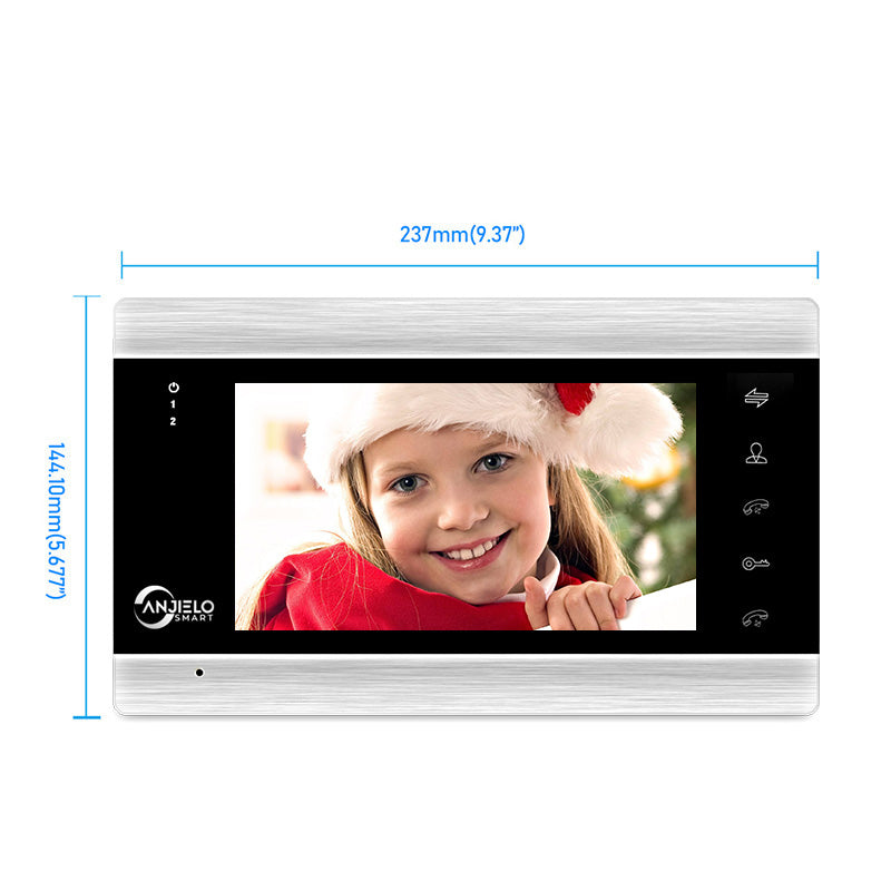 Anjielo Smart 7 Inch Home Video Intercom Video Doorbell for Apartment Monitor Night Vision Doorbell Camera with Motion Detection for Home