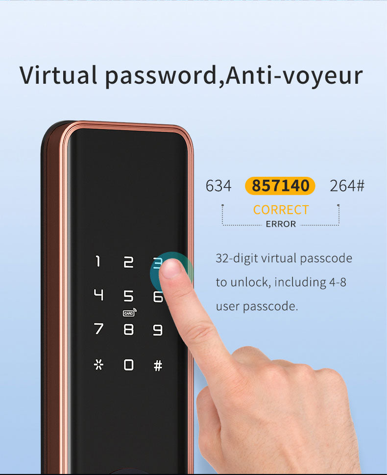 Anjielo Smart Home Tuya WIFI Fingerprint Intelligent Door Lock With camera With Photo Taking and Upload to TUYA APP