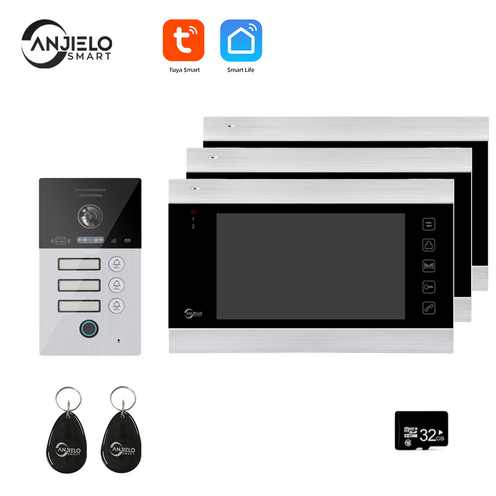 Anjielo Smart Home Tuya Smart Video Intercom Video Interphone Doorbell Camera 1080P WiFi Video Intercom For Home Security Protection
