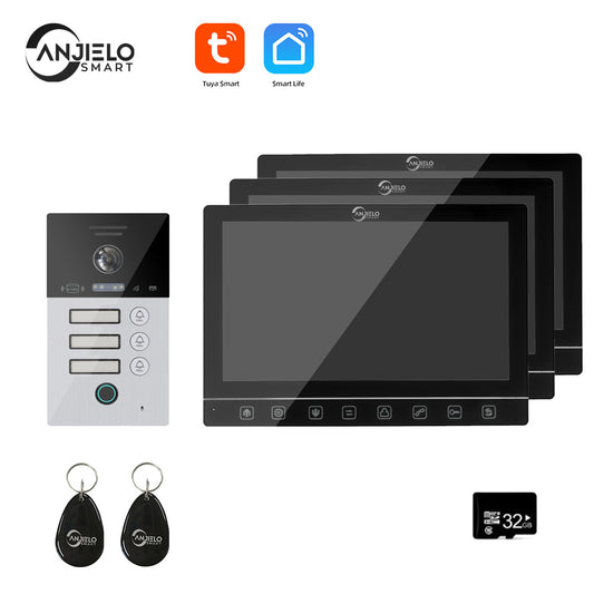 Anjielo Smart Home 7" WIFI Video Intercom For Apartment 1080P Video Doorphone Call 1/2/3 Floor WIFI Door Bell Tuya Video Intercom For Home