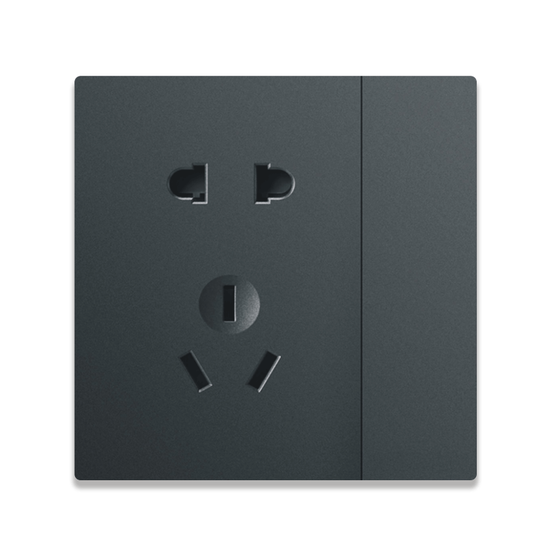 Anjielo Smart Home Five-hole Socket with Button Supports Zigbee3.0 Zero-live Wire PC Flame Retardant Material Smart Socket