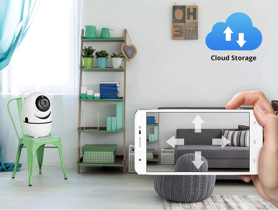 Anjielo Smart Home Tuya 1080P Smart Camera Supports Baby Care, Indoor Security, Mobile Remote Control and High-definition Night Vision
