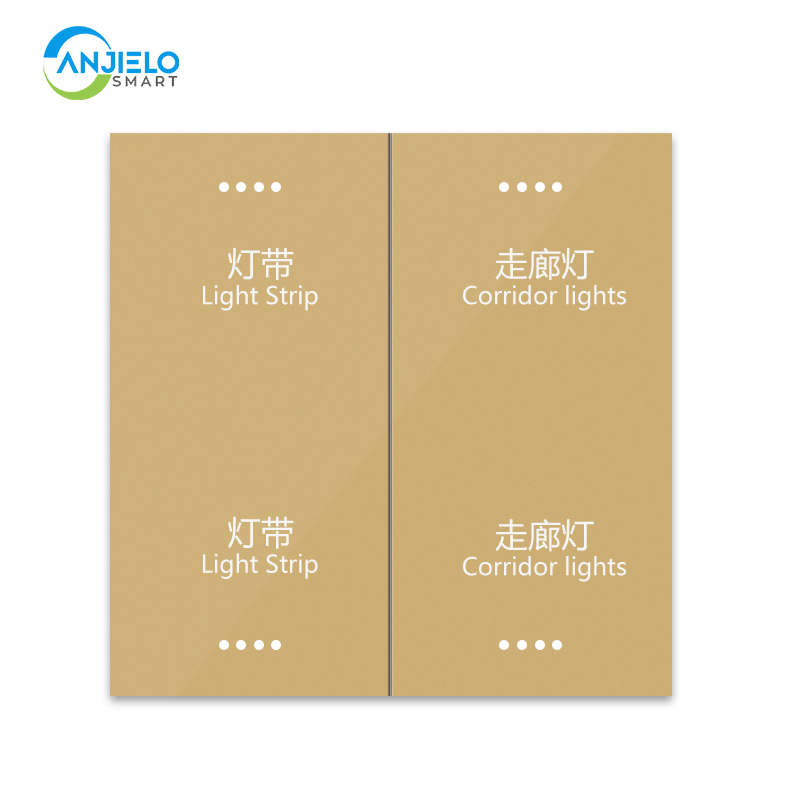 Anjielo Smart Home Zigbee 3.0 4-button Scene Switch - Anjielo Self-developed Zero-wire Technology Multi-touch Feedback Low Power Standby (≤0.5W)