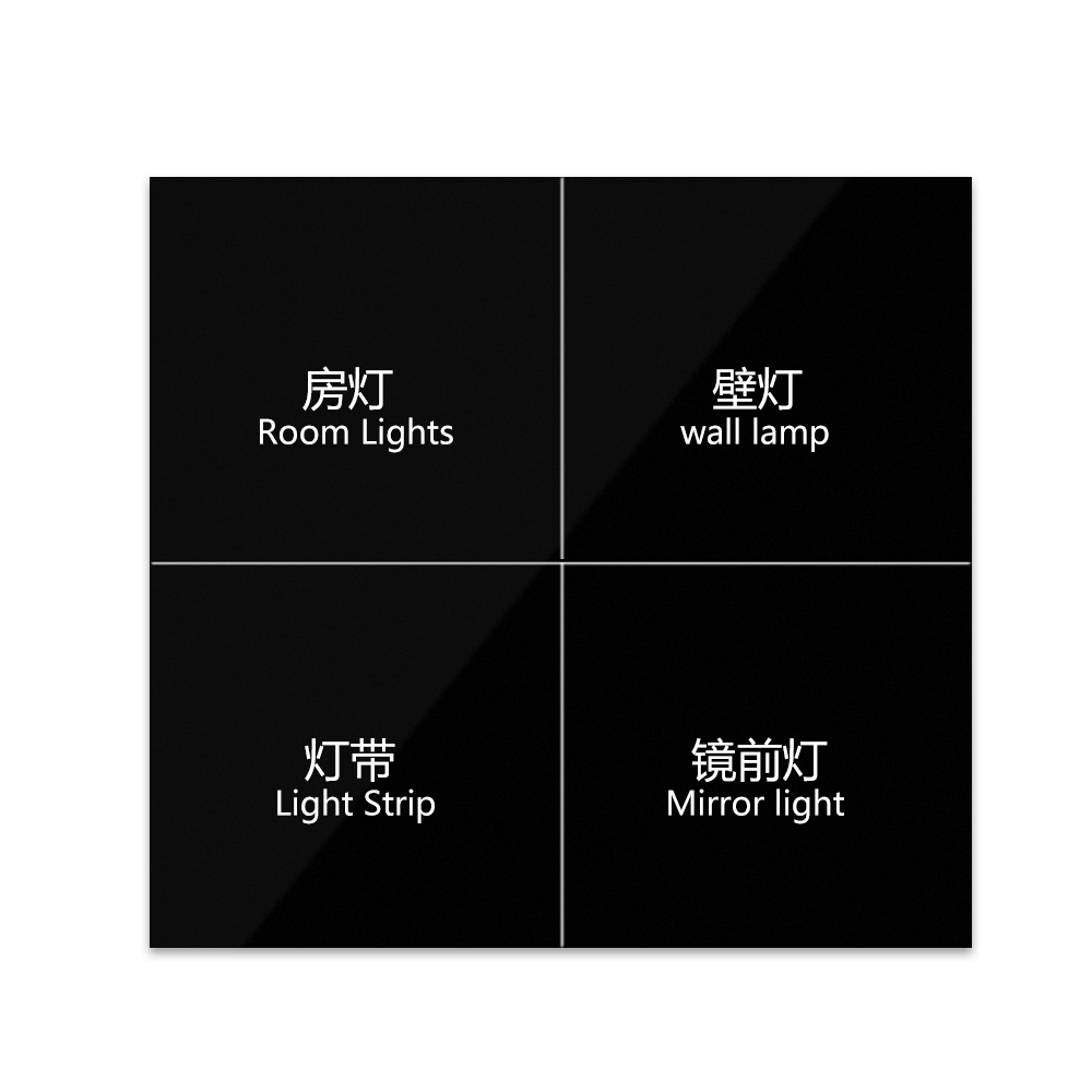 Anjielo Smart Home Zigbee 4-Key Touch Switch for Home Automation Single Pole 4-Way Control ABS/PC Housing SmartLife App Compatible Wi-Fi Zero Fire