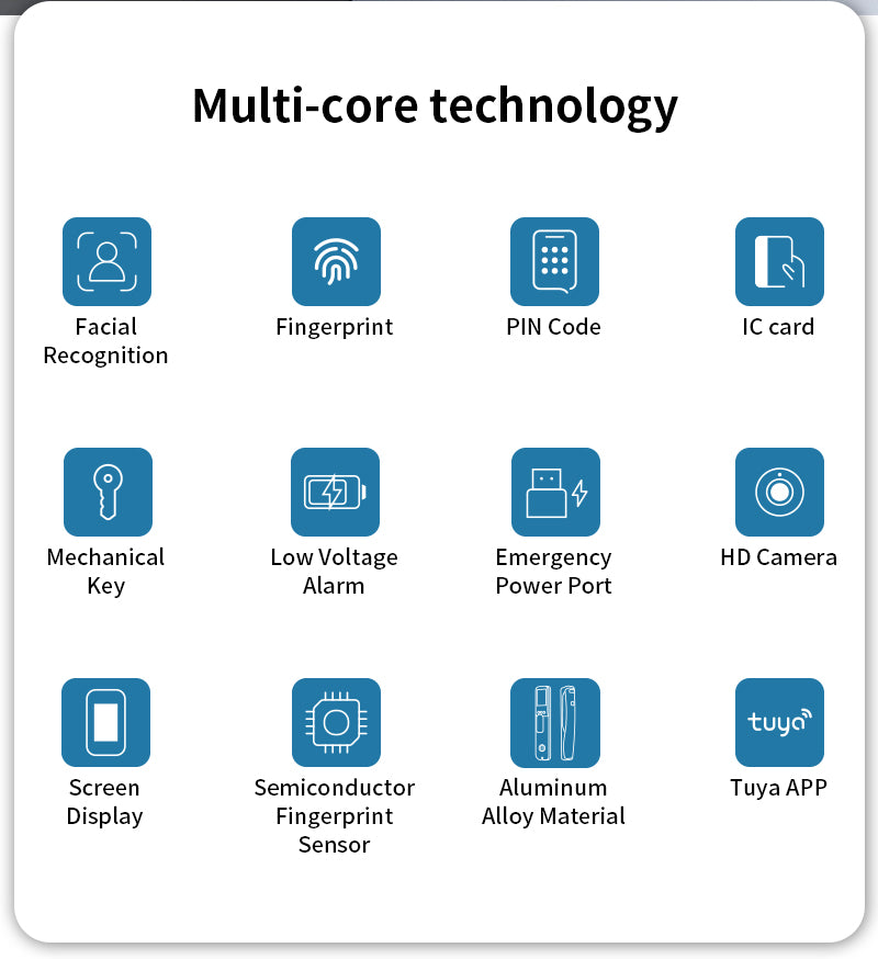 Anjielo Smart Home New Product Grey Tuya APP Keyless Card Door Lock Digital Access Control Door Locks with Code
