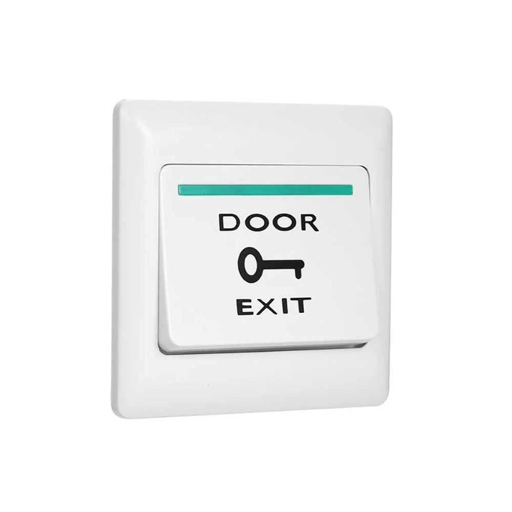 Anjielo Smart Door Exit Push Button, Auto‑Reset Release Switch NO/NC/COM Contact Output DC12V for Access Control System 86‑Type Wall Mount