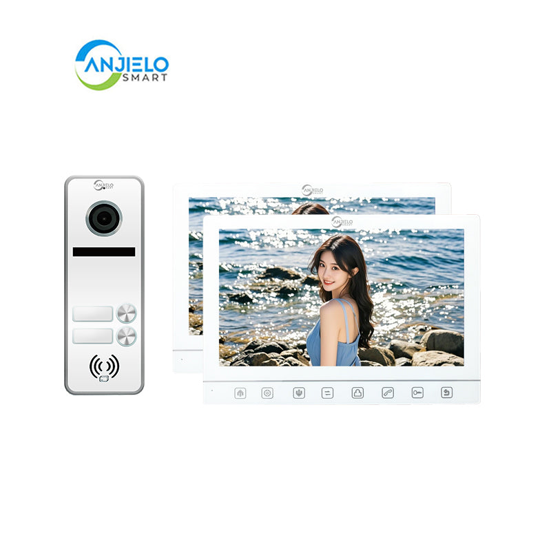Anjielo Smart Home 7-Inch Smart Touchscreen Video Door Phone with 1080P HD Camera & Night Vision - 2-Door Intercom System for Homes, Villas and Apartments