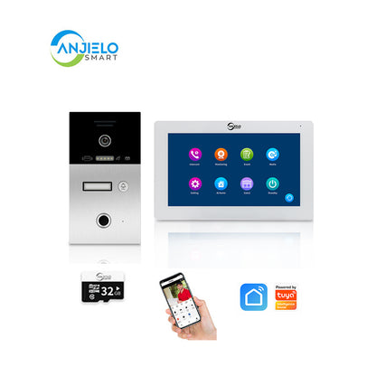 Anjielo Smart Home 2-Wire Video Intercom System HD Color Display -  Smart Door Phone with Night Vision, IP65 Weatherproof, 2-Way Audio for Home Security