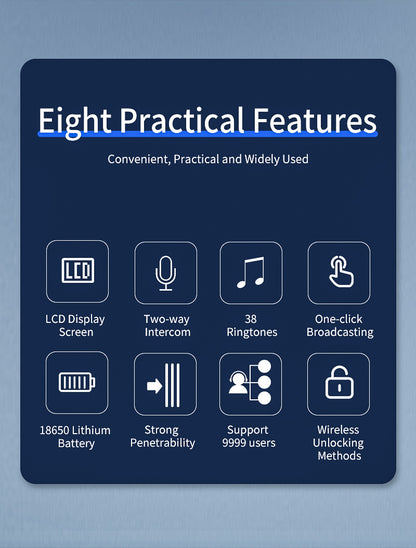 Anjielo Smart Home Wireless Video intercom Systems Freely communicate ,Wireless Unlocking Convenient ,Up to 9999 User