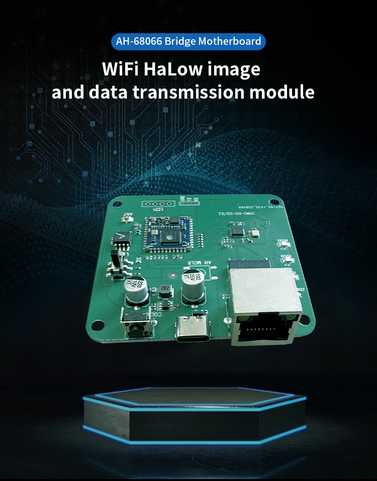 Anjielo Smart Home WiFi HaLow+WiFi Module Type-C Interface Power Supply Long Distance Through Wall Transmission Module