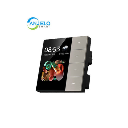 Anjielo Smart Home Tuya Wi-Fi Wall Switch with Touch Screen -3.5 Inch Remote Control Light Switch for Modern Homes