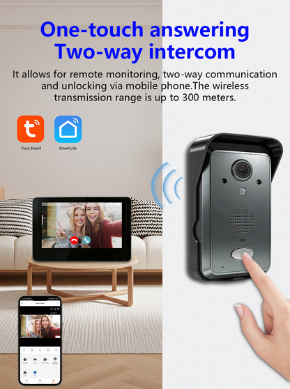 Anjielo AHD 7-inch touchscreen Smart Wireless Doorbell with Video Intercom doorbell tuya app
