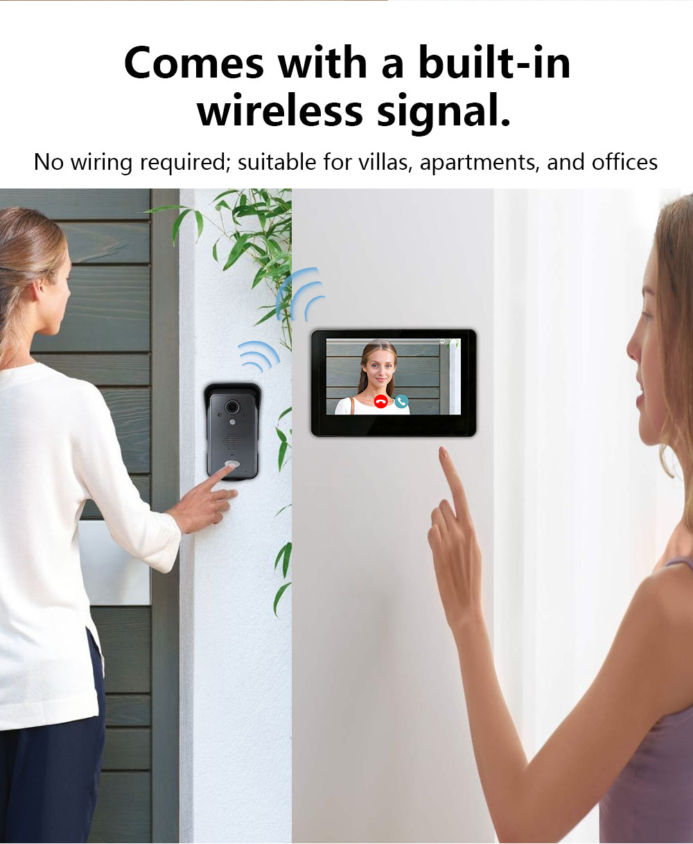 Anjielo AHD 7-inch touchscreen Smart Wireless Doorbell with Video Intercom doorbell tuya app