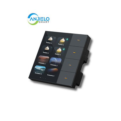 Anjielo Smart Home Tuya Wi-Fi Wall Switch with Touch Screen -3.5 Inch Remote Control Light Switch for Modern Homes