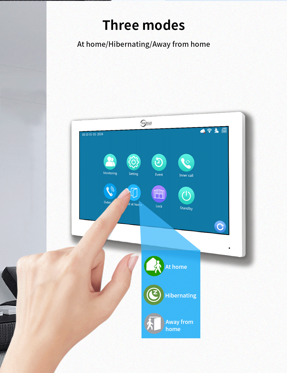 2025New Anjielo Tuya Smart  AI facial recognition building IP video intercom system 5-in-1 Unlock and Connect Multiple Monitors Integrated Solution