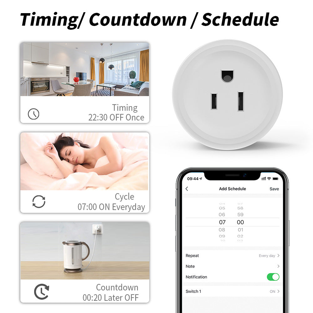 ANJIELO smart home Wi-Fi Smart Plug Voice & Phone Control Your Devices Anywhere TUYA app