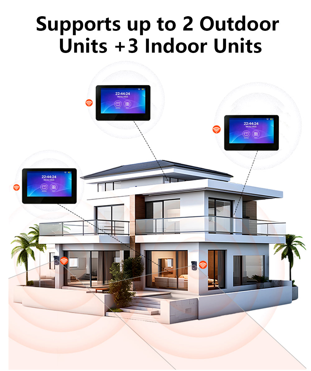 Anjielo AHD 7-inch touchscreen Smart Wireless Doorbell with Video Intercom doorbell tuya app