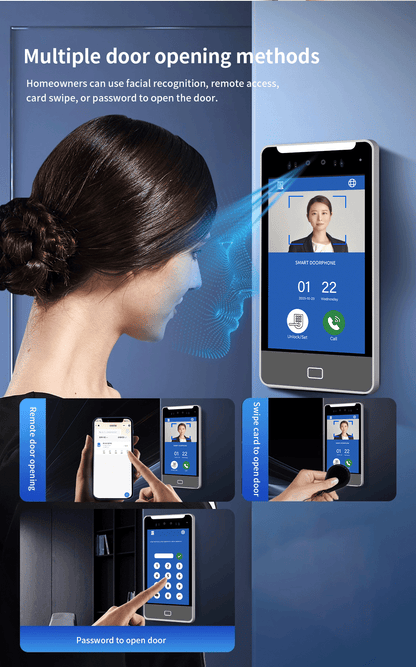 2025New Anjielo Tuya Smart  AI facial recognition building IP video intercom system 5-in-1 Unlock and Connect Multiple Monitors Integrated Solution
