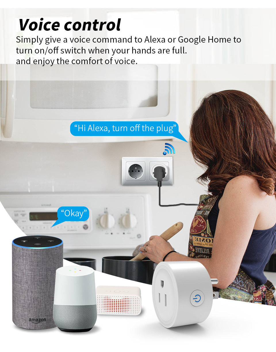 ANJIELO smart home Wi-Fi Smart Plug Voice & Phone Control Your Devices Anywhere TUYA app