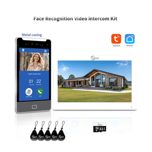 2025New Anjielo Tuya Smart  AI facial recognition building IP video intercom system 5-in-1 Unlock and Connect Multiple Monitors Integrated Solution