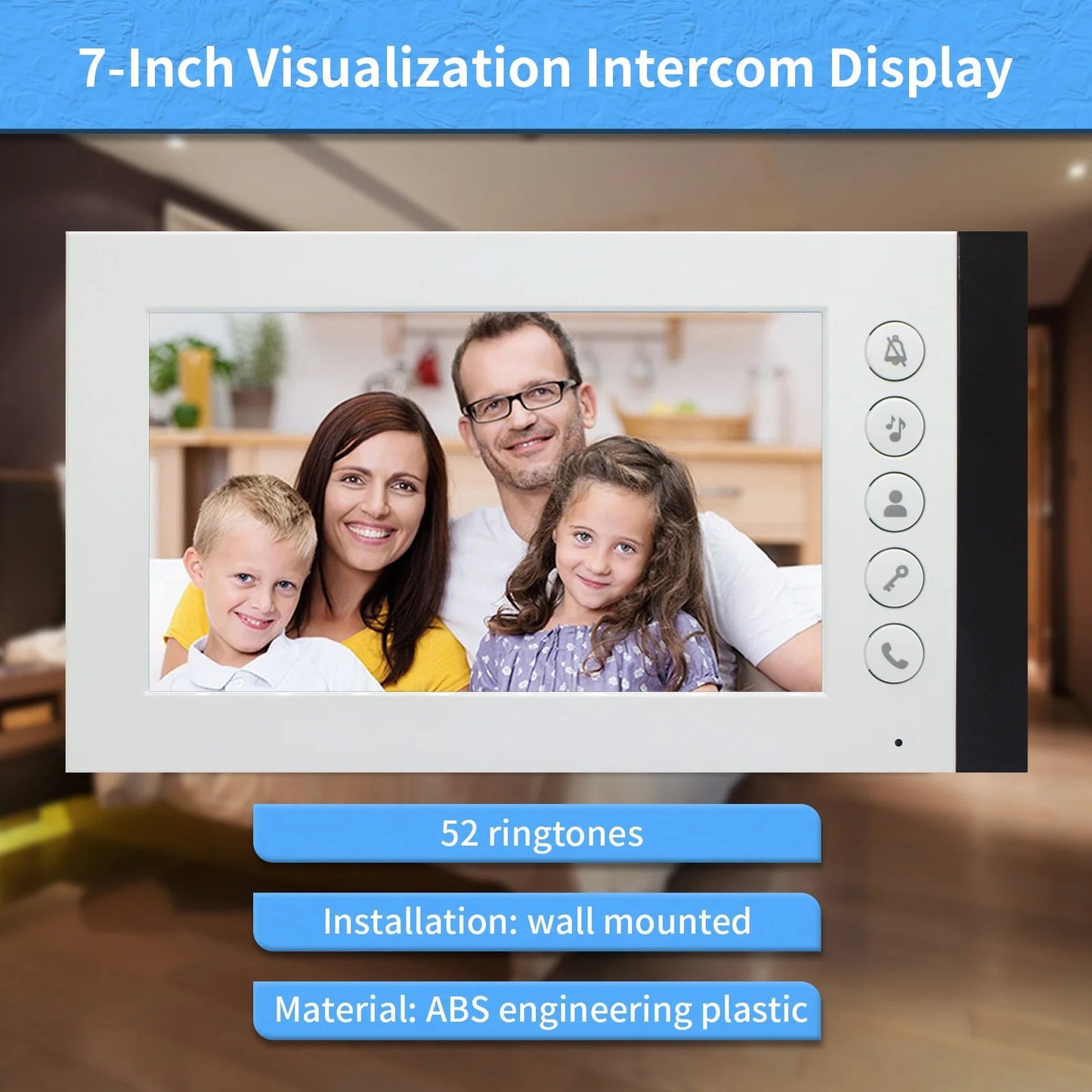 Anjielo Smart Home Wired Video Multi-family Apartment Intercom System,2/3/4/6/8/10/12 Units 7 inch Monitor Video Door Phone Kit,Indoor Outdoor Video Doorbell, ID Card Unlock, 2 Way Audio for Home and Villa