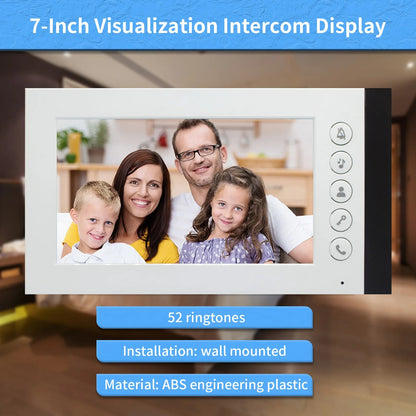 Anjielo Smart Home Wired Video Multi-family Apartment Intercom System,2/3/4/6/8/10/12 Units 7 inch Monitor Video Door Phone Kit,Indoor Outdoor Video Doorbell, ID Card Unlock, 2 Way Audio for Home and Villa