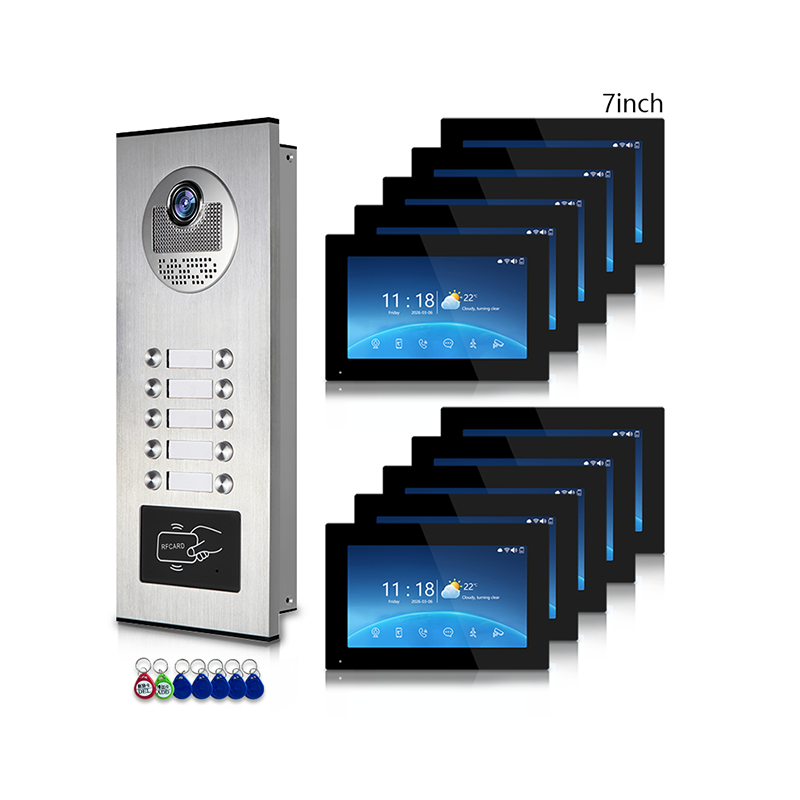 ANJIELO SMART 1-to-12 – Independent Intercom, No Interference | 4-Wire Video Intercom: 1080P Night Vision, 3-Way Unlock, Digital Photo Frame