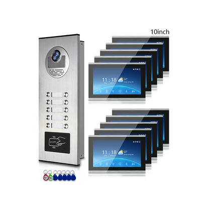 ANJIELO SMART 1-to-12 – Independent Intercom, No Interference | 4-Wire Video Intercom: 1080P Night Vision, 3-Way Unlock, Digital Photo Frame