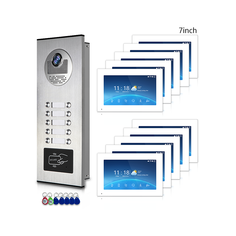 ANJIELO SMART 1-to-12 – Independent Intercom, No Interference | 4-Wire Video Intercom: 1080P Night Vision, 3-Way Unlock, Digital Photo Frame