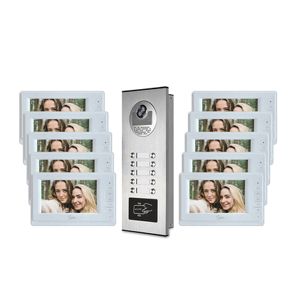 Anjielo Smart Home Video Intercom System for Apartment Buildings - RFID Camera & Monitor