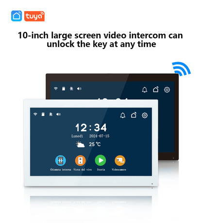 Anjielo Smart Home 2025 Latest 2-Wired Video Intercom 1080P Waterproof Touch Screen Unlocked by Swiping a Card with Password  for the Apartment Intercom System for Home Villa