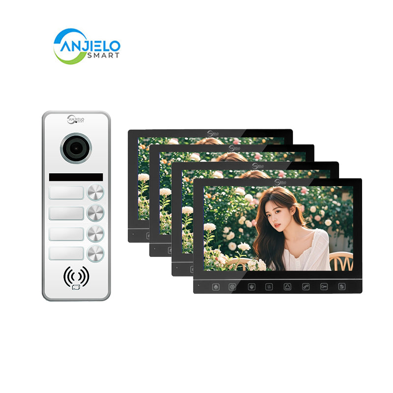 Anjielo Smart Home 7-Inch Smart Touchscreen Video Door Phone with 1080P HD Camera & Night Vision - 2-Door Intercom System for Homes, Villas and Apartments