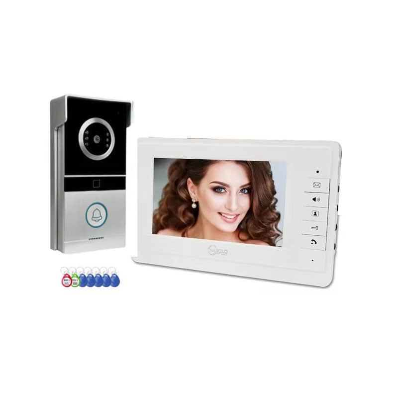 Anjielo Smart 7" TFT Video Doorphone with Color Display & IR Night Vision - Wired Home Security Intercom