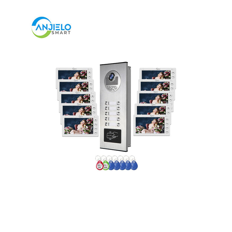 Anjielo Smart Home Seamless Building Communication with Anjielo Smart Building Video Intercom System - Real-time Monitoring & Expands Up to 12 Units