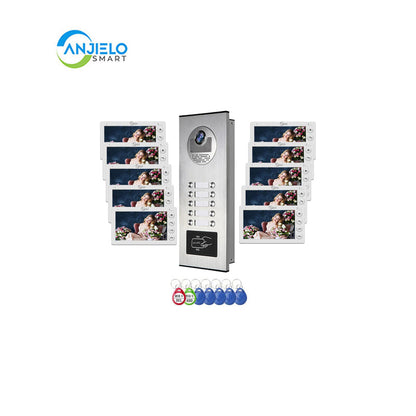 Anjielo Smart Home Seamless Building Communication with Anjielo Smart Building Video Intercom System - Real-time Monitoring & Expands Up to 12 Units