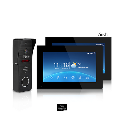 ANJIELO 4-Wire Video Intercom System – 7"/10" Indoor Monitor, Night Vision, Motion Detection, Two-Way Audio, Tuya/Smart Life App, IP65 Weatherproof Door Station with Rain Cover