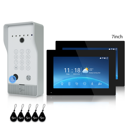 Anjielo 7/10 Inch 4-Line Video Intercom System Five-in-One Unlocking Tuya APP Remote Control