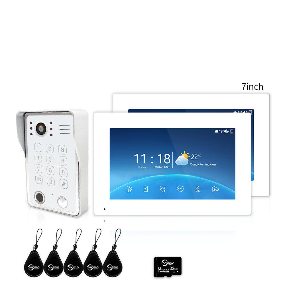 Tuya Smart 4-Wire Video Intercom System with 5-in-1 Unlock, Digital Photo Frame & Background Music, WiFi Doorbell Camera