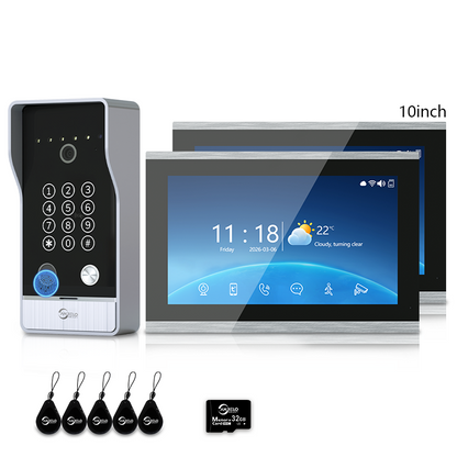 Anjielo 7/10 Inch 4-Line Video Intercom System Five-in-One Unlocking Tuya APP Remote Control