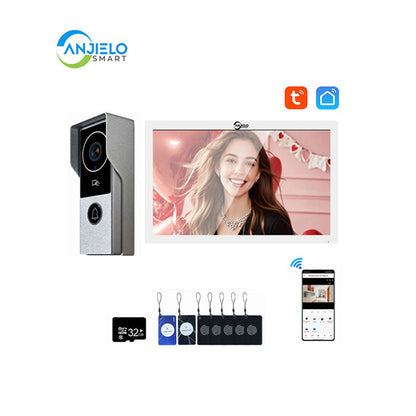 ANJIELO Smart Home Security Intercom System with 1080P 7/10-inch Touch Screen and Waterproof Door Phone, 140° Ultra-wide-angle Monitoring For Home