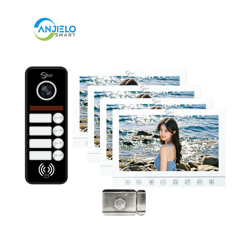 Anjielo Smart Home 7-Inch Smart Touchscreen Video Door Phone with 1080P HD Camera & Night Vision - 2-Door Intercom System for Homes, Villas and Apartments