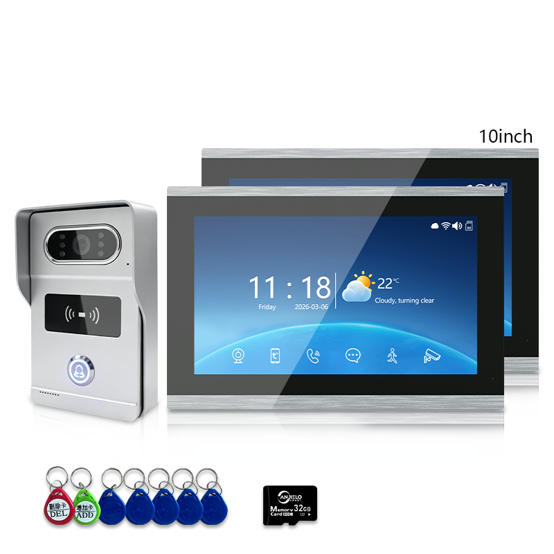 Anjielo Smart 4-Wire Video Intercom Doorbell System 2-Way Audio Night Vision Motion Alert & Digital Photo Frame& Home Intercom