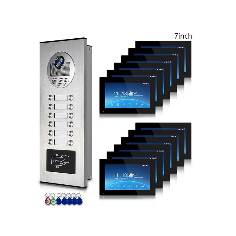 ANJIELO SMART 1-to-12 – Independent Intercom, No Interference | 4-Wire Video Intercom: 1080P Night Vision, 3-Way Unlock, Digital Photo Frame